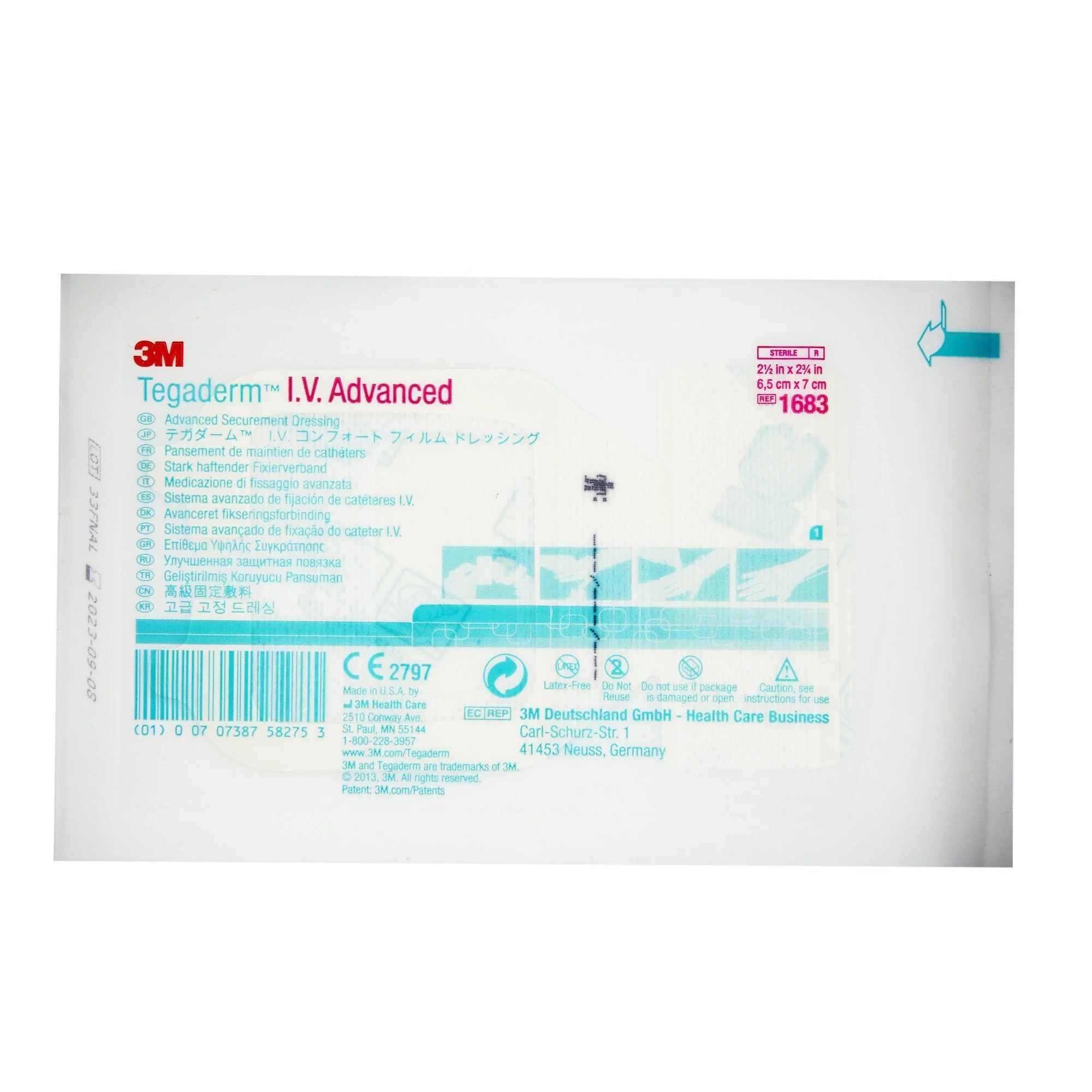 3M™ Tegaderm™ IV Advanced 2-1/2 X 2-3/4 Inch Dressing - 1683 - Image 2