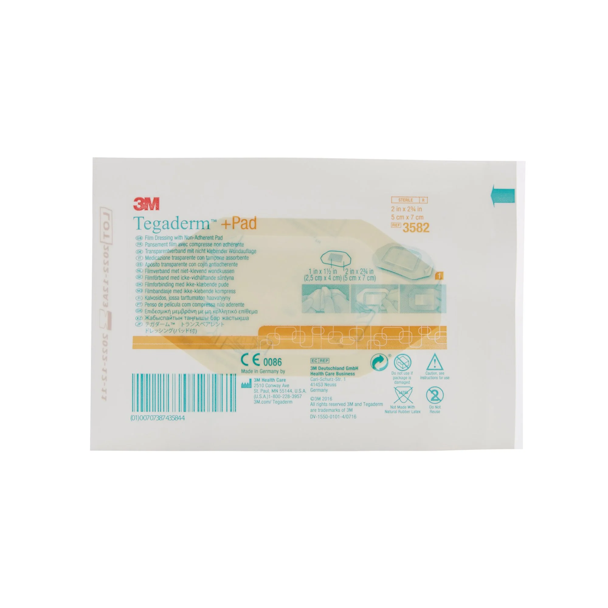 3M™ Tegaderm + Pad™ 2 x 2-3/4 Film Dressing - 3582 - Image 2