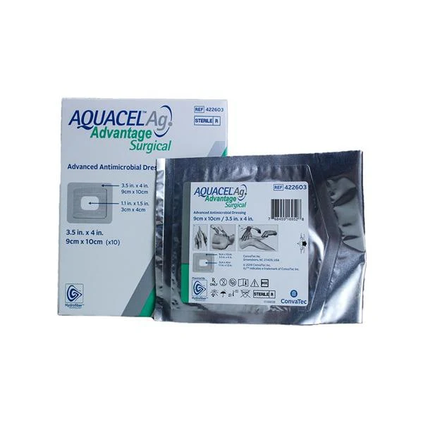 Aquacel® Ag Advantage Surgical 3-1/2 X 4 Inch Wound Dressing - 422603 - Image 2