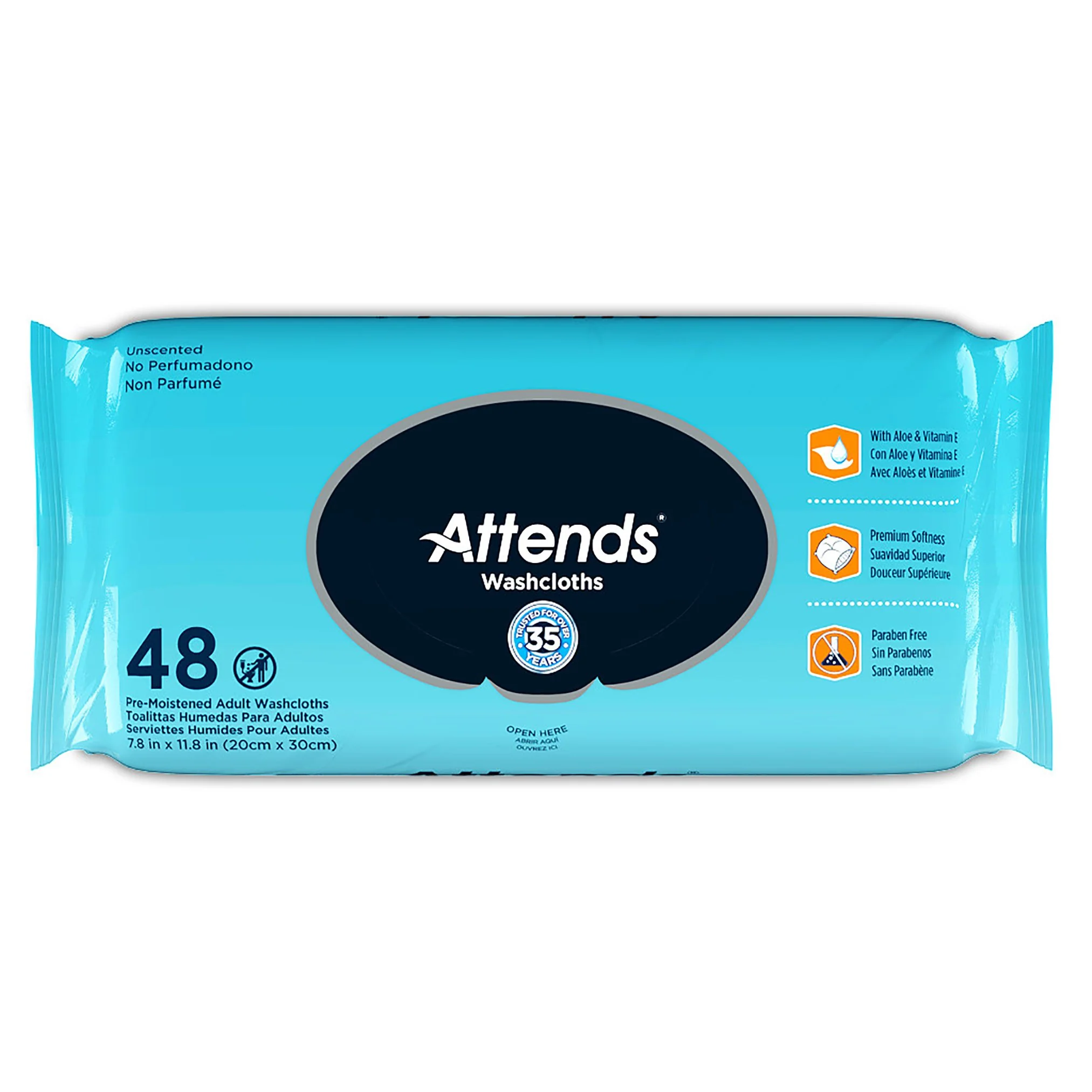 Attends® Unscented Personal Cleansing Wipe - 576/Case