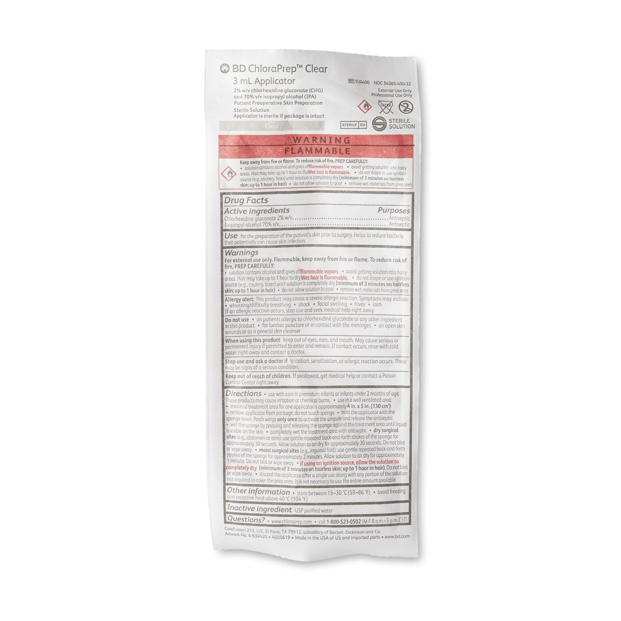 ChloraPrep™ Clear 3 mL Foam Applicator 2% / 70% Strength (930400) - Image 4