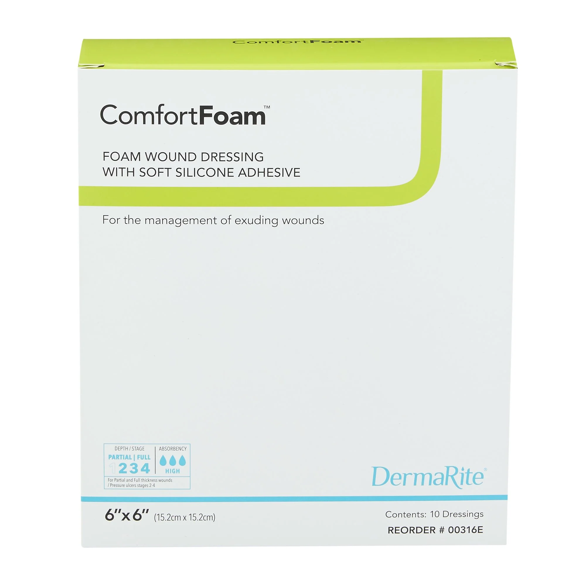 ComfortFoam™ 6 x 6 Inch Foam Dressing - 00316E