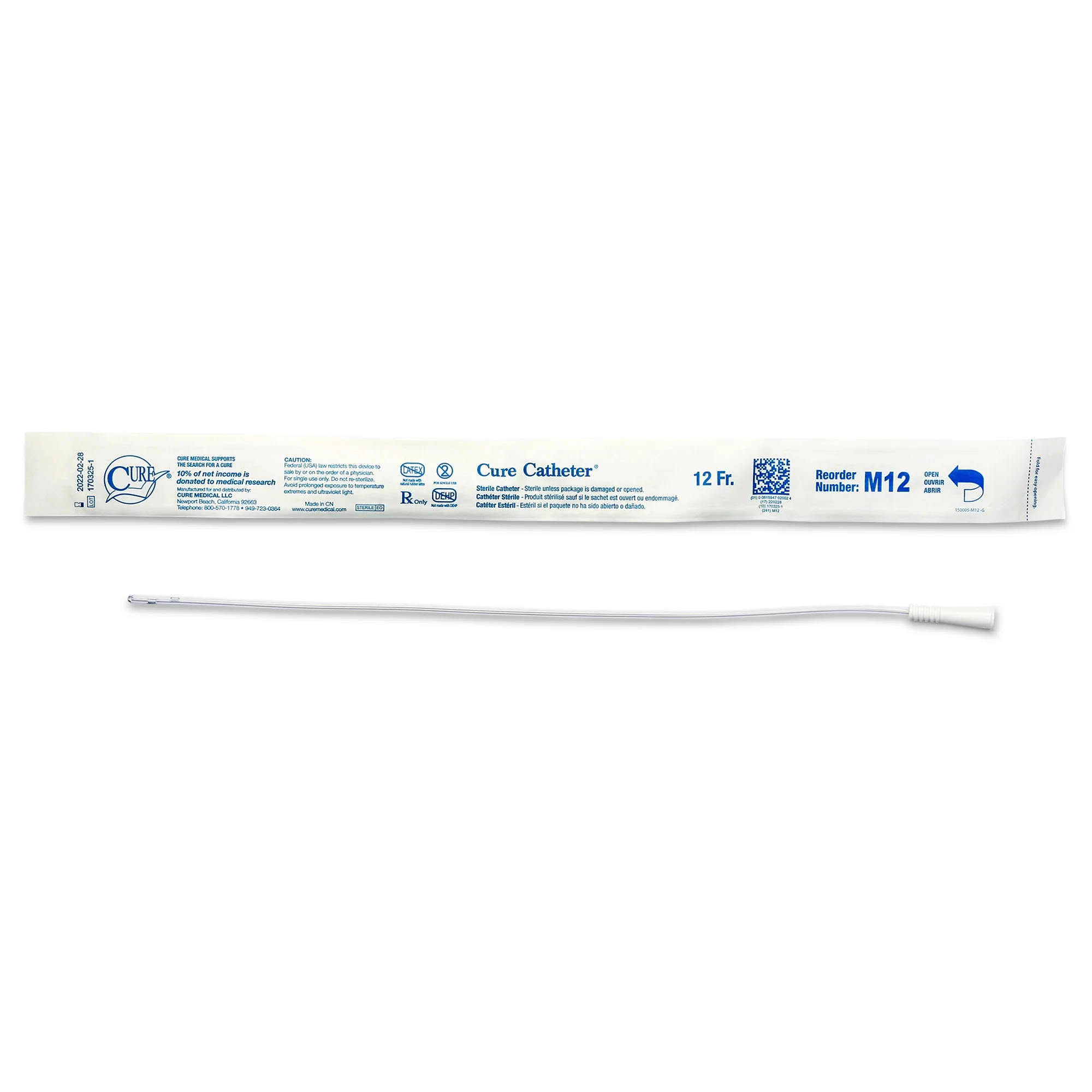 Cure Catheter® Straight Tip Uncoated PVC 16 Inch Urethral Catheter - Box of 30 - Image 3