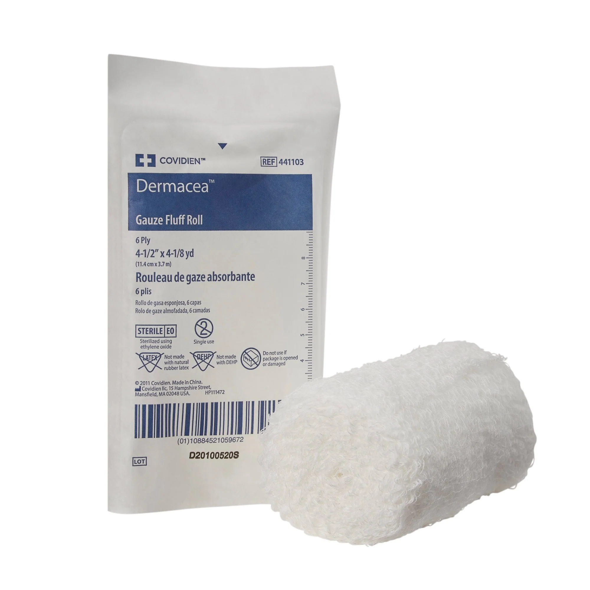 Dermacea™ 4-1/2 Inch X 4-1/10 Yard Fluff Bandage Roll- 441103