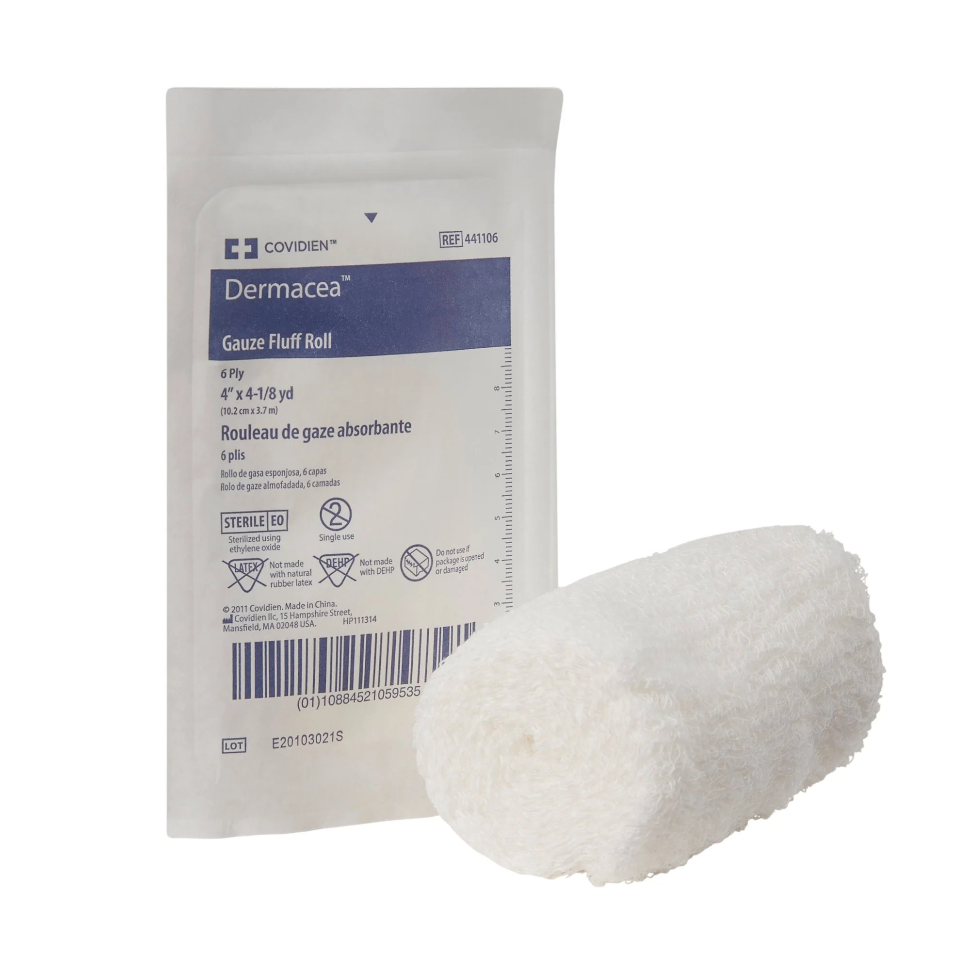 Dermacea™ 4 Inch X 4-1/8 Yard Fluff Bandage Roll- 441106 - Image 2