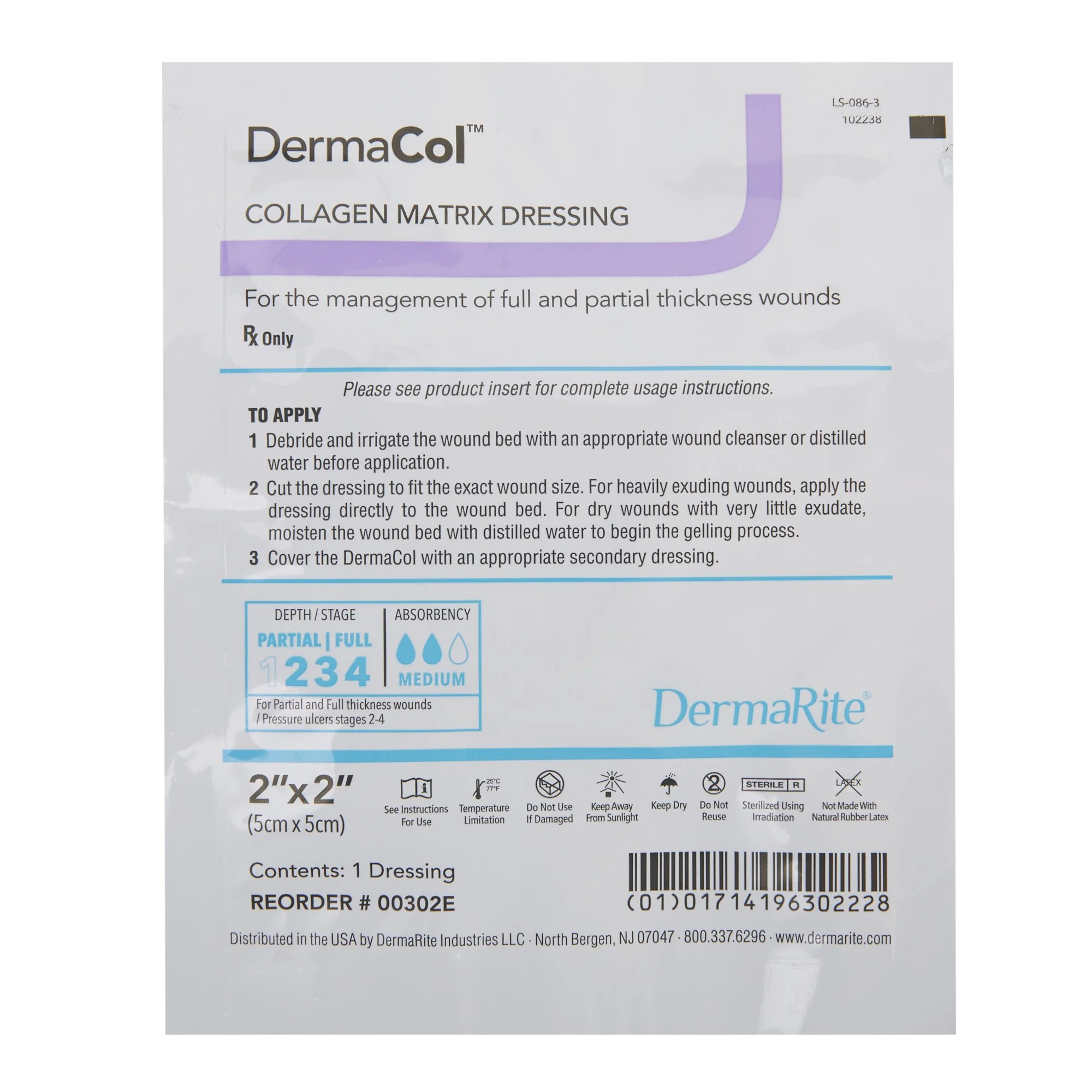 DermaCol™ 2 X 2 Collagen Matrix Dressing - Box of 10 - Image 2