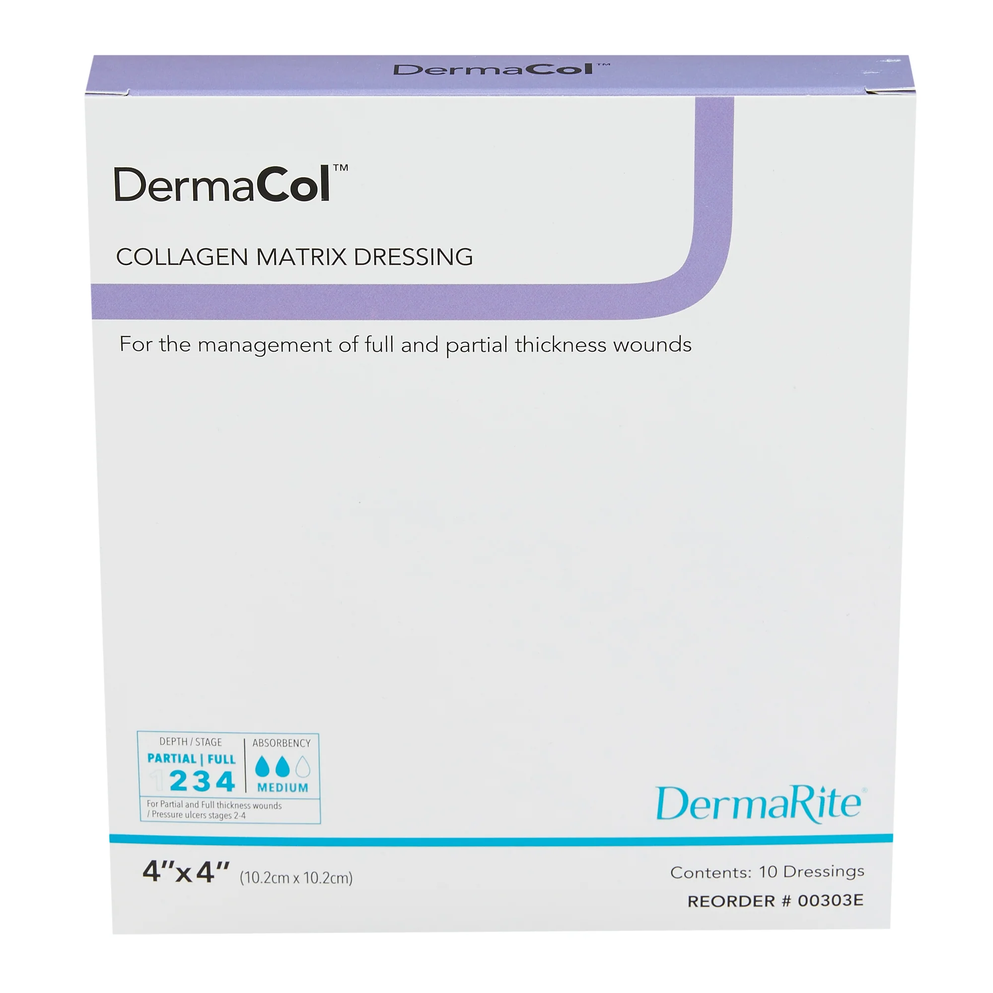 DermaCol™ 4 X 4 Collagen Matrix Dressing - Box of 10