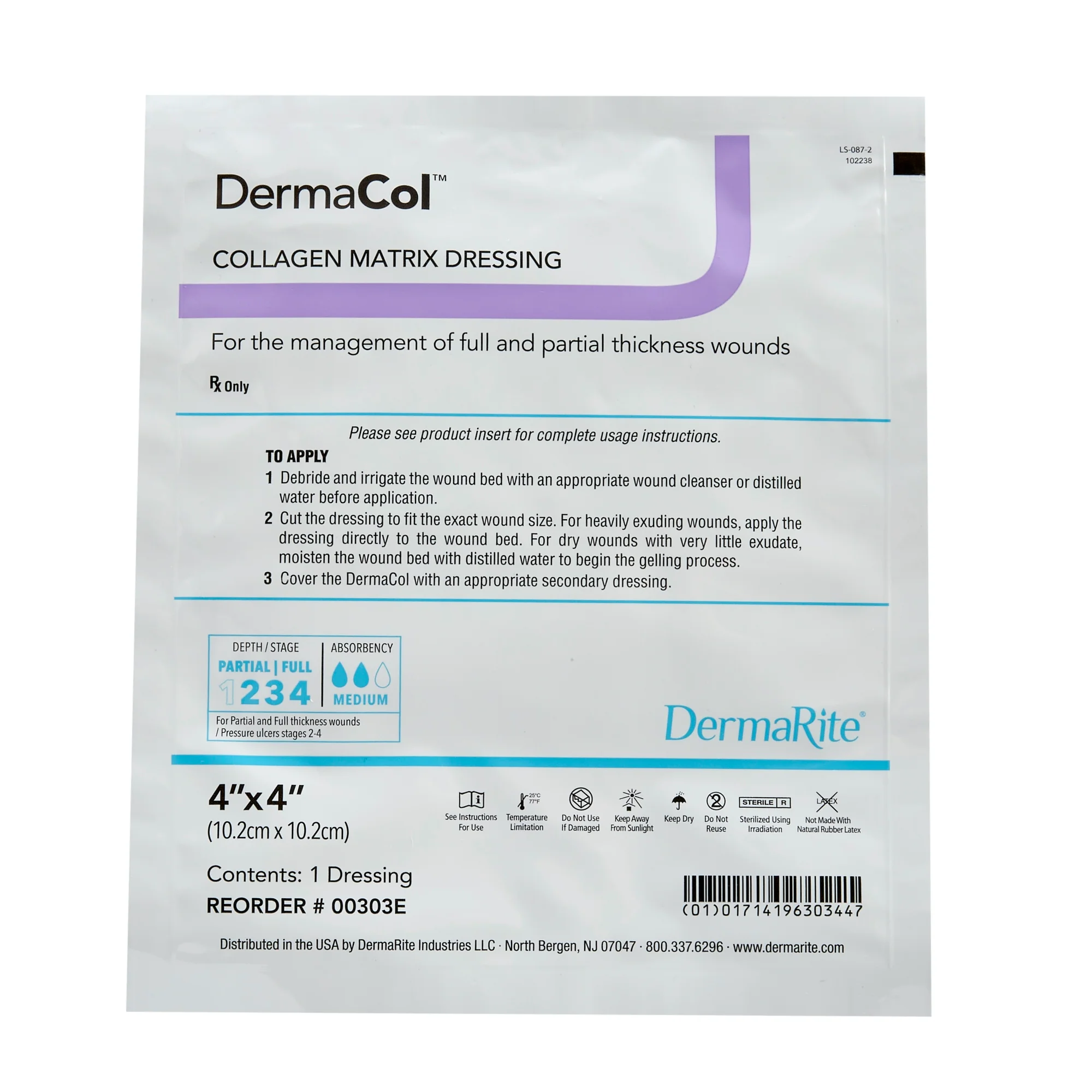DermaCol™ 4 X 4 Collagen Matrix Dressing - Box of 10 - Image 2