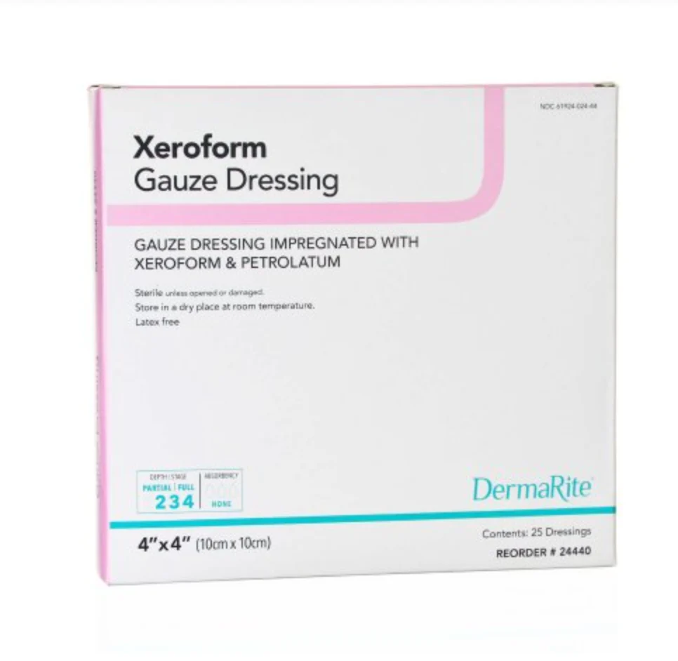 DermaRite Xeroform™ Gauze Dressing 4"x 4" - Box of 25