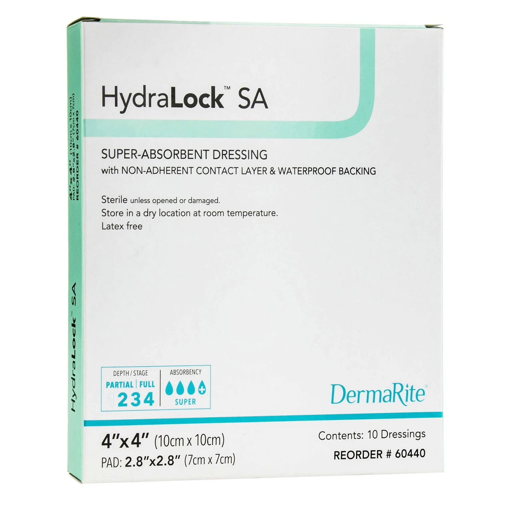 HydraLock™ SA 4 x 4 Super Absorbent Dressing - Box of 10