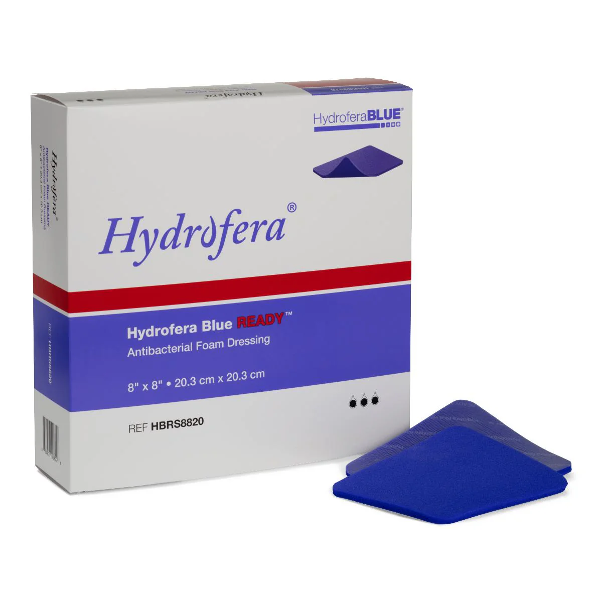 Hydrofera Blue Ready Antibacterial Foam Dressing 8" x 8"