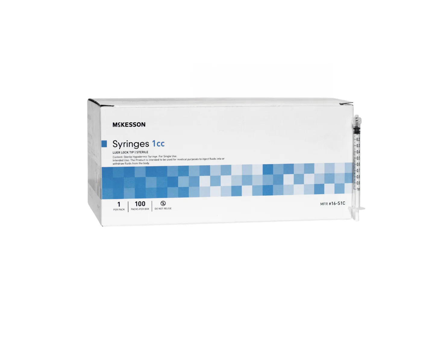 McKesson 1cc Luer Lock Tip Syringe - 16-S1C