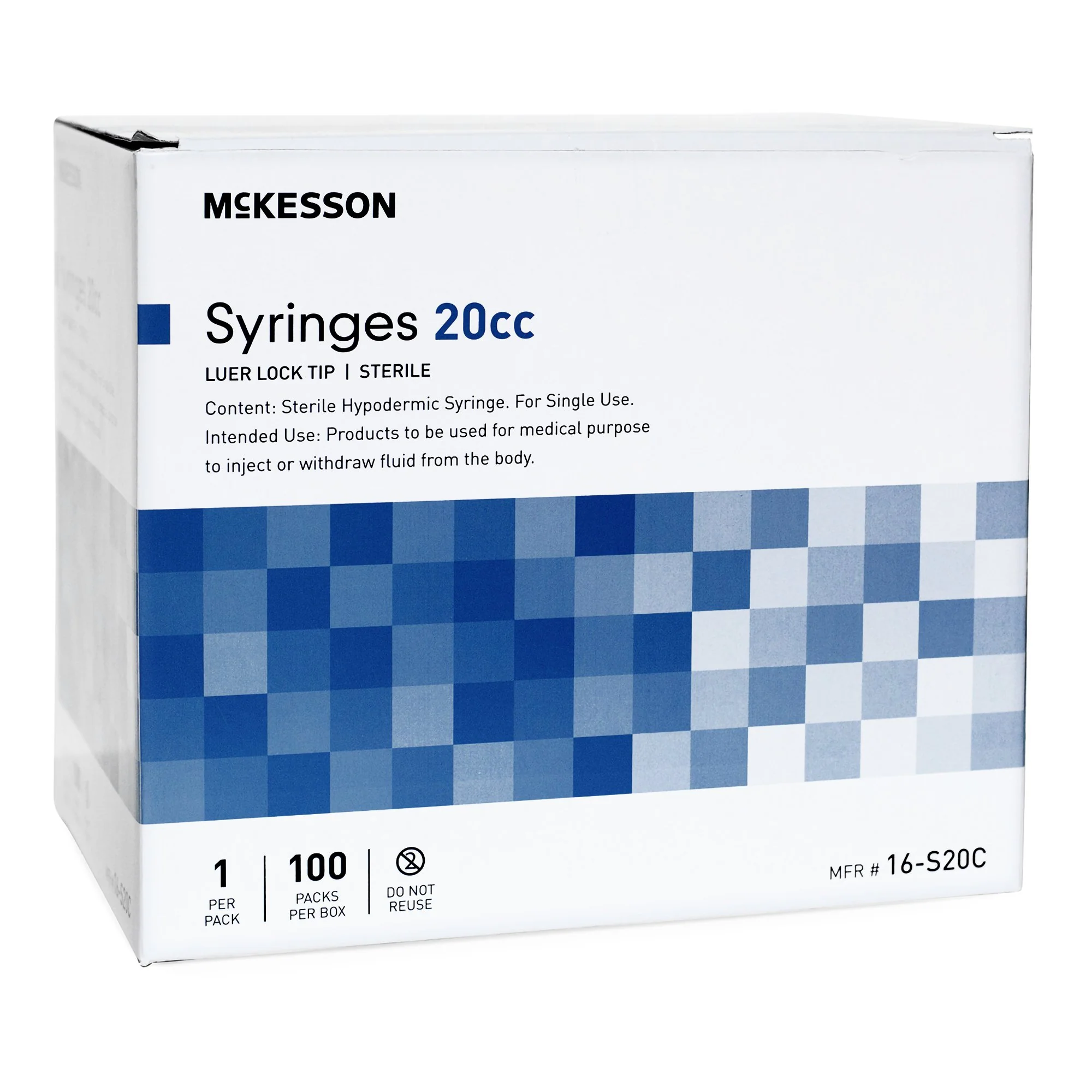 McKesson 20cc Luer Lock Tip Syringe - 16-S20C