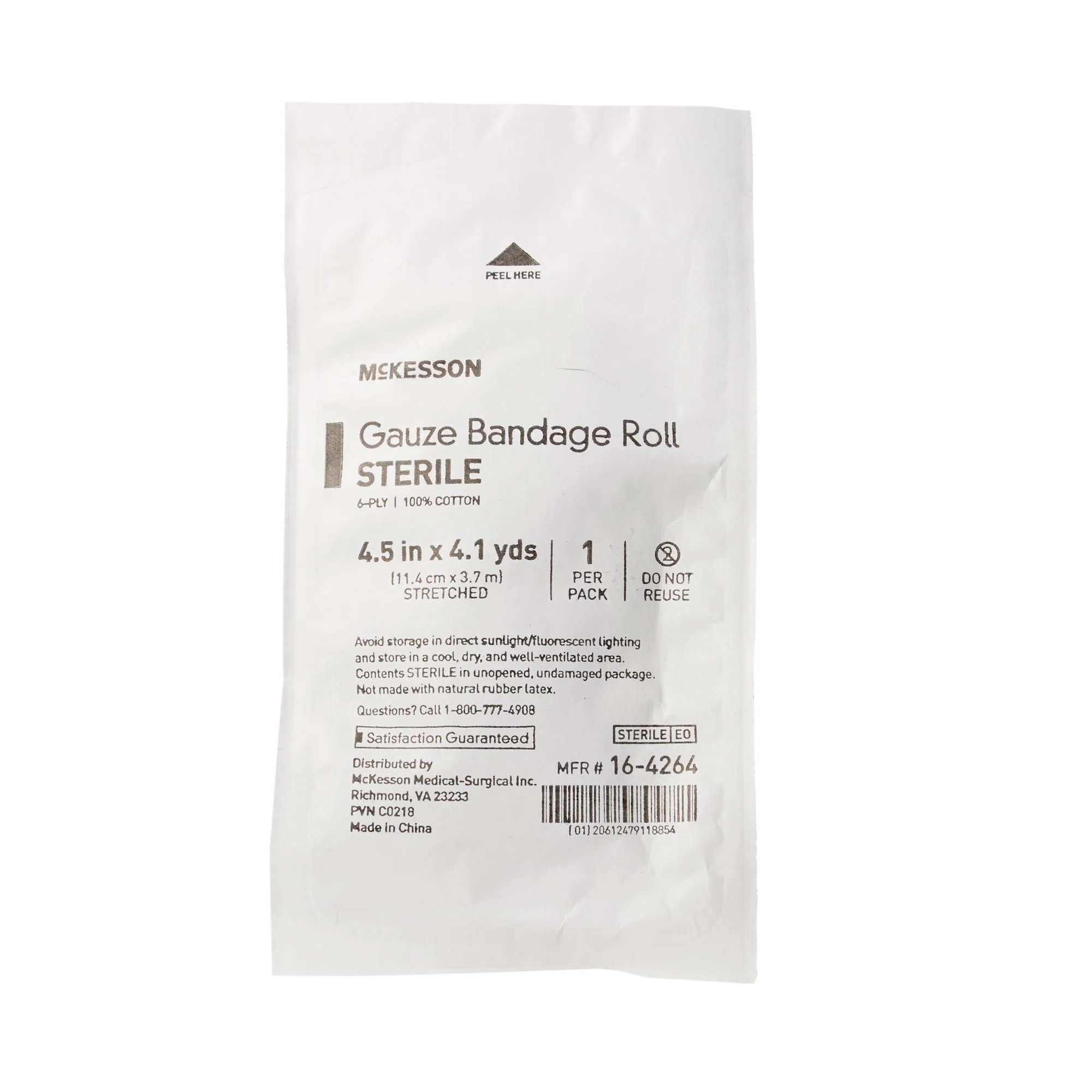 McKesson 4.5 Inch X 4.1 Yard Gauze Bandage Roll - 16-4264