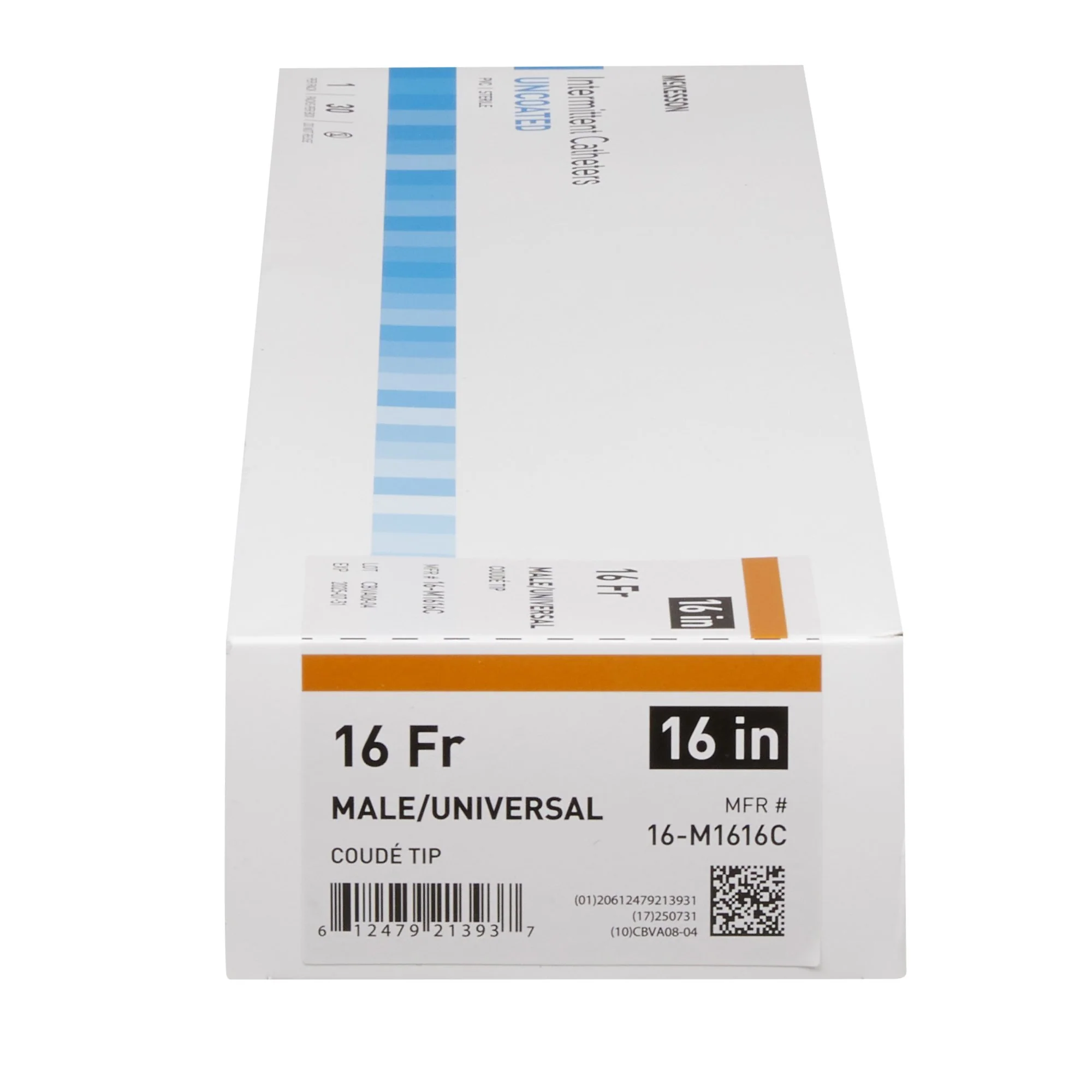 McKesson Coude Tip Uncoated PVC 14 Fr. 16 Inch Urethral Catheter - Box of 30 - Image 4