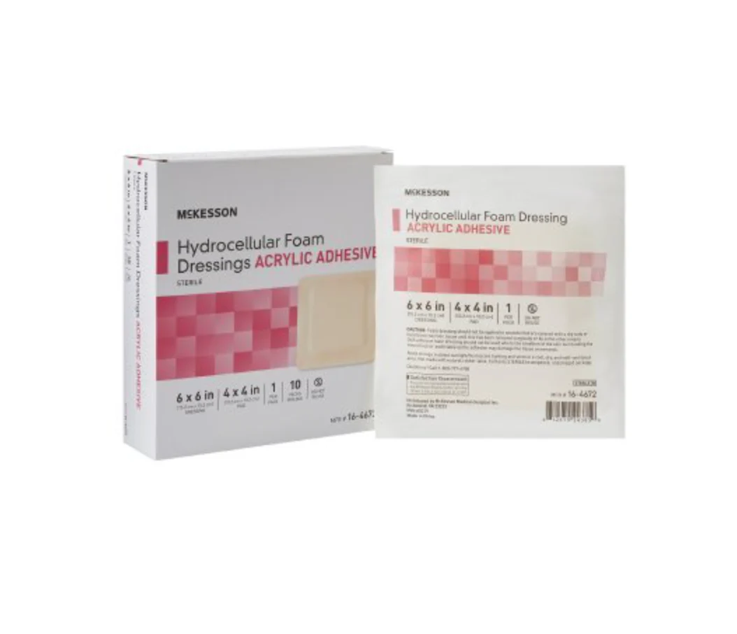 McKesson Hydrocellular Foam Bordered Dressing 6" x 6" - 16-4672