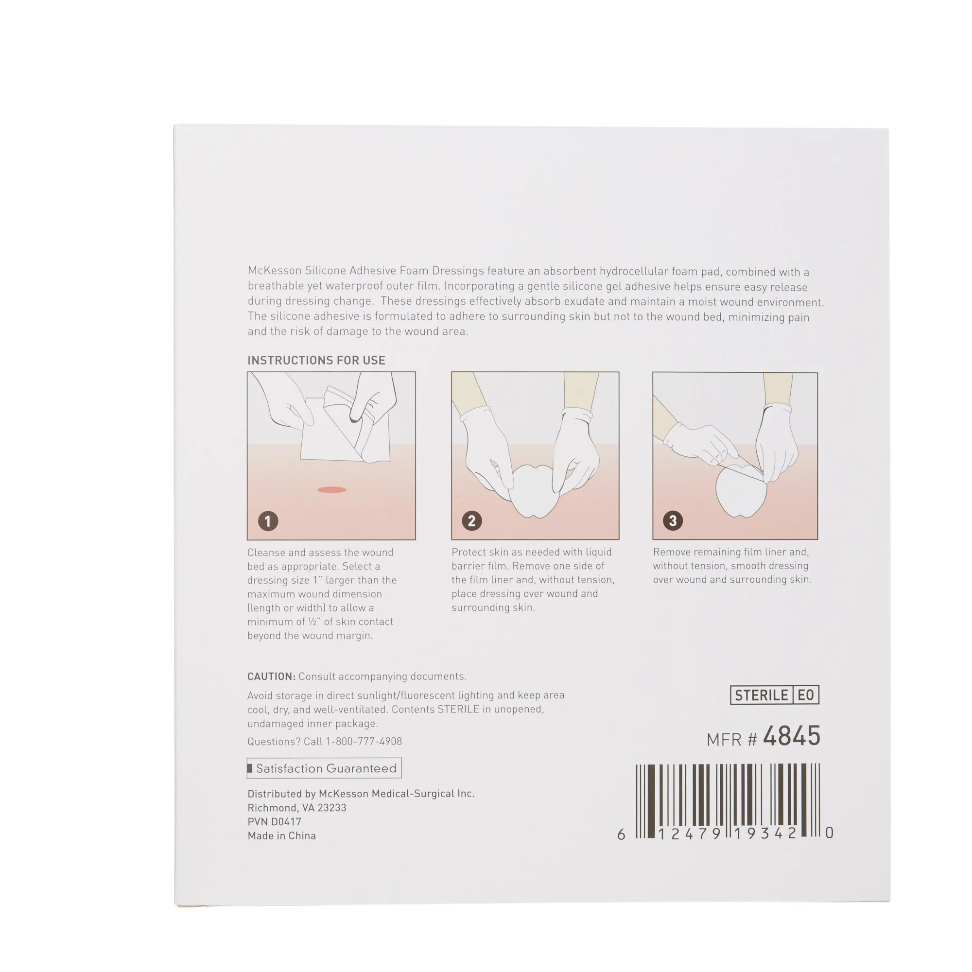 McKesson Hydrocellular Foam Dressing 9x9 - 4841 - Image 2