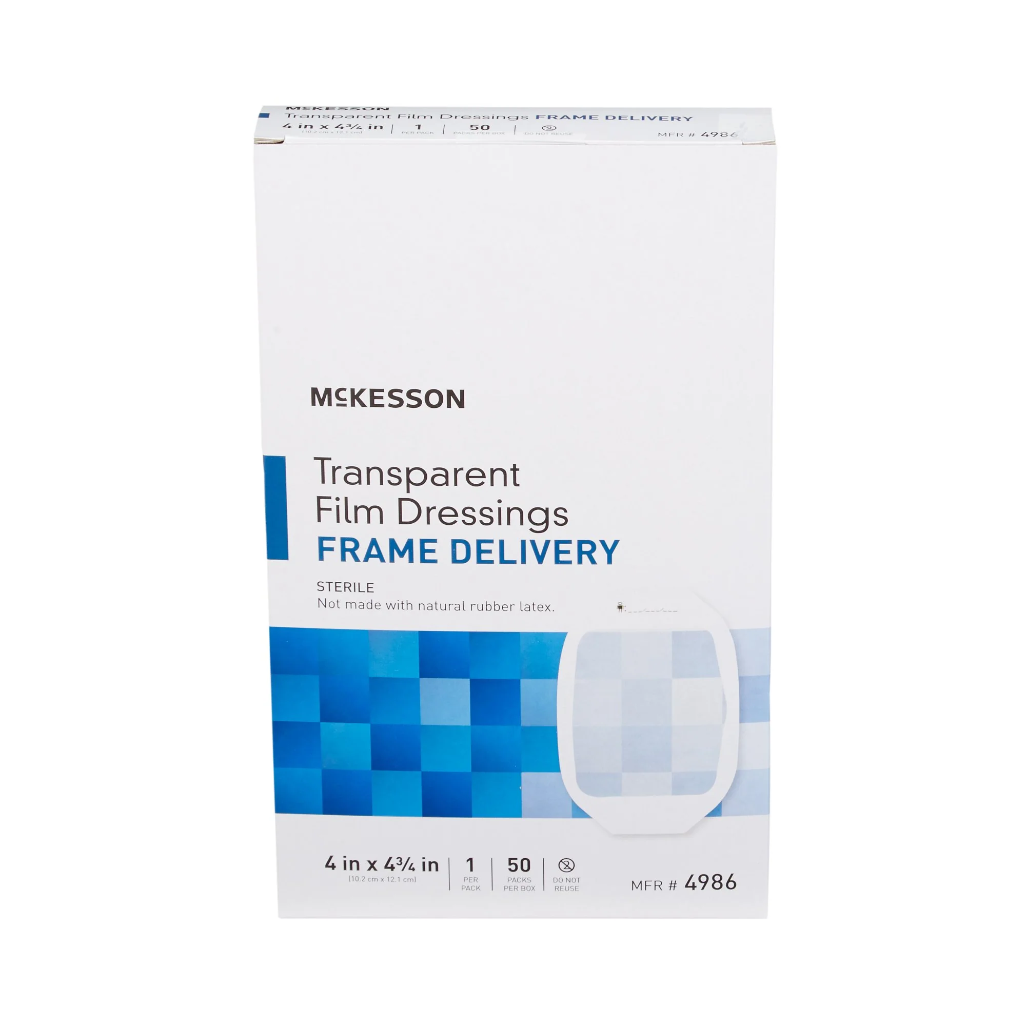 Mckesson Transparent Film Dressing 4 X 4-3/4 - 4986