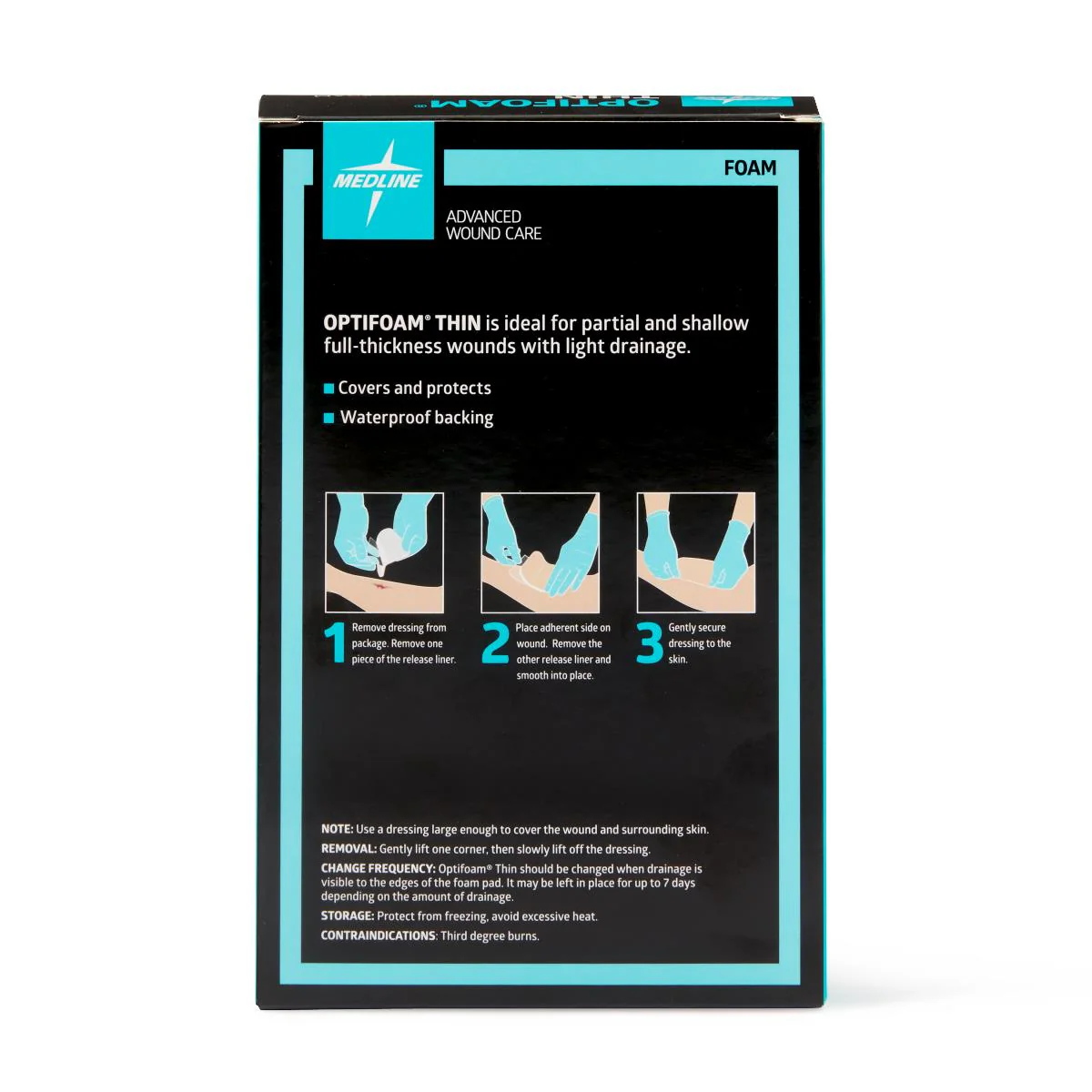 Optifoam Thin 2" x 3" Non Adhesive Foam Dressing - MSC1523EP - Image 2
