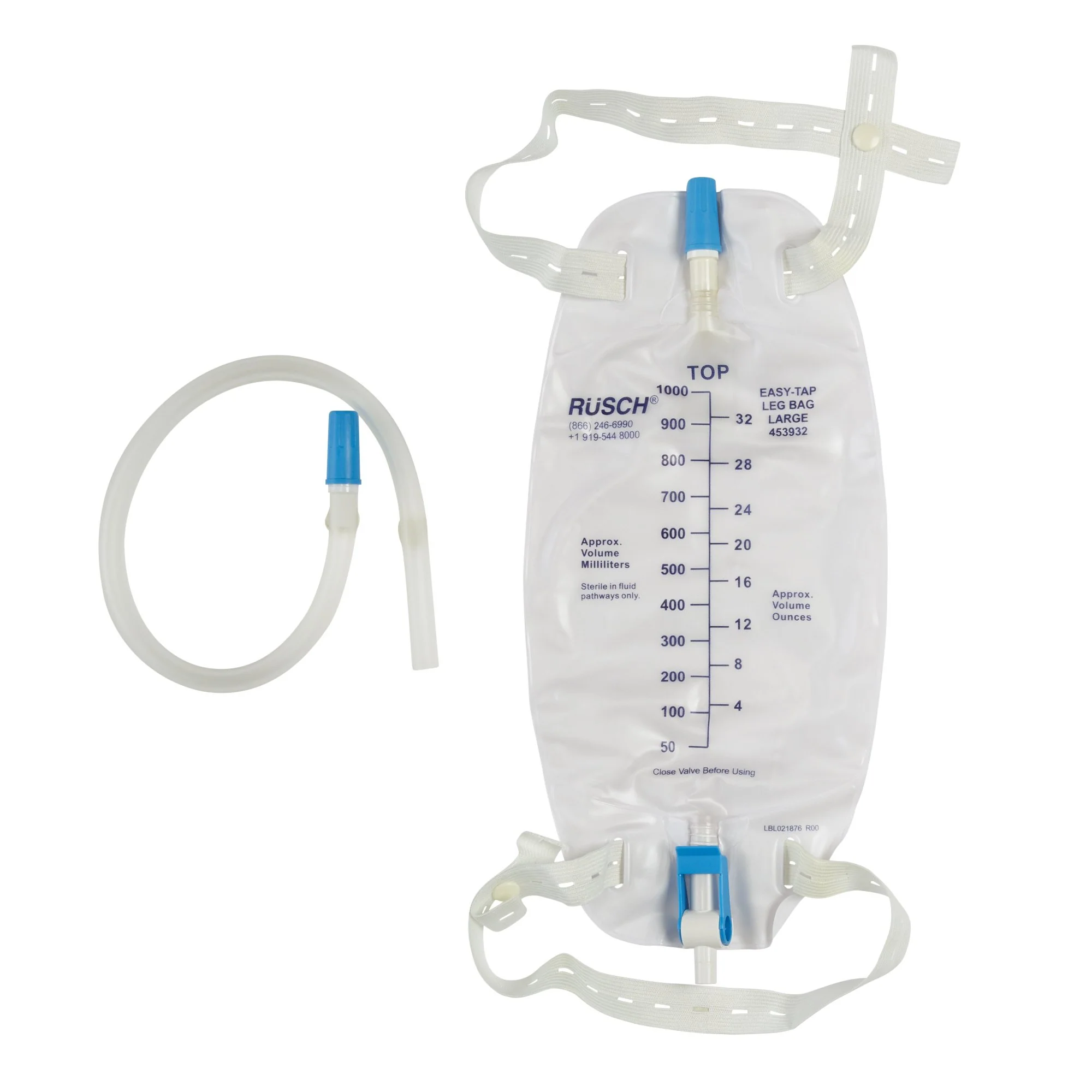 Rusch® 950 mL Anti Reflux Urinary Leg Bag - 453932 - Image 2