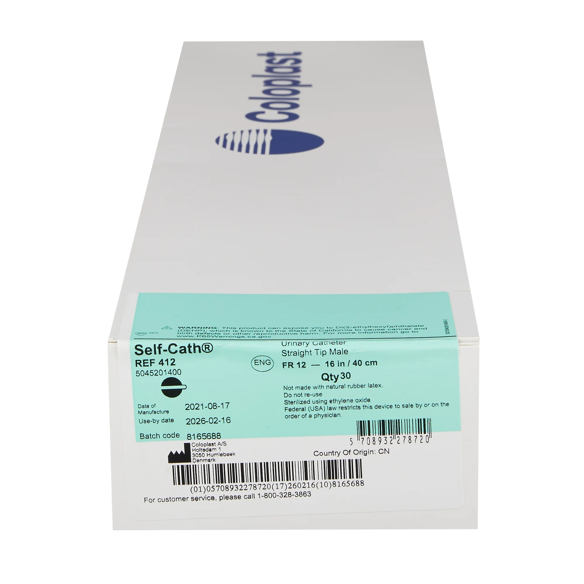 Self-Cath® 12Fr Straight Tip Uncoated PVC Catheter - 412