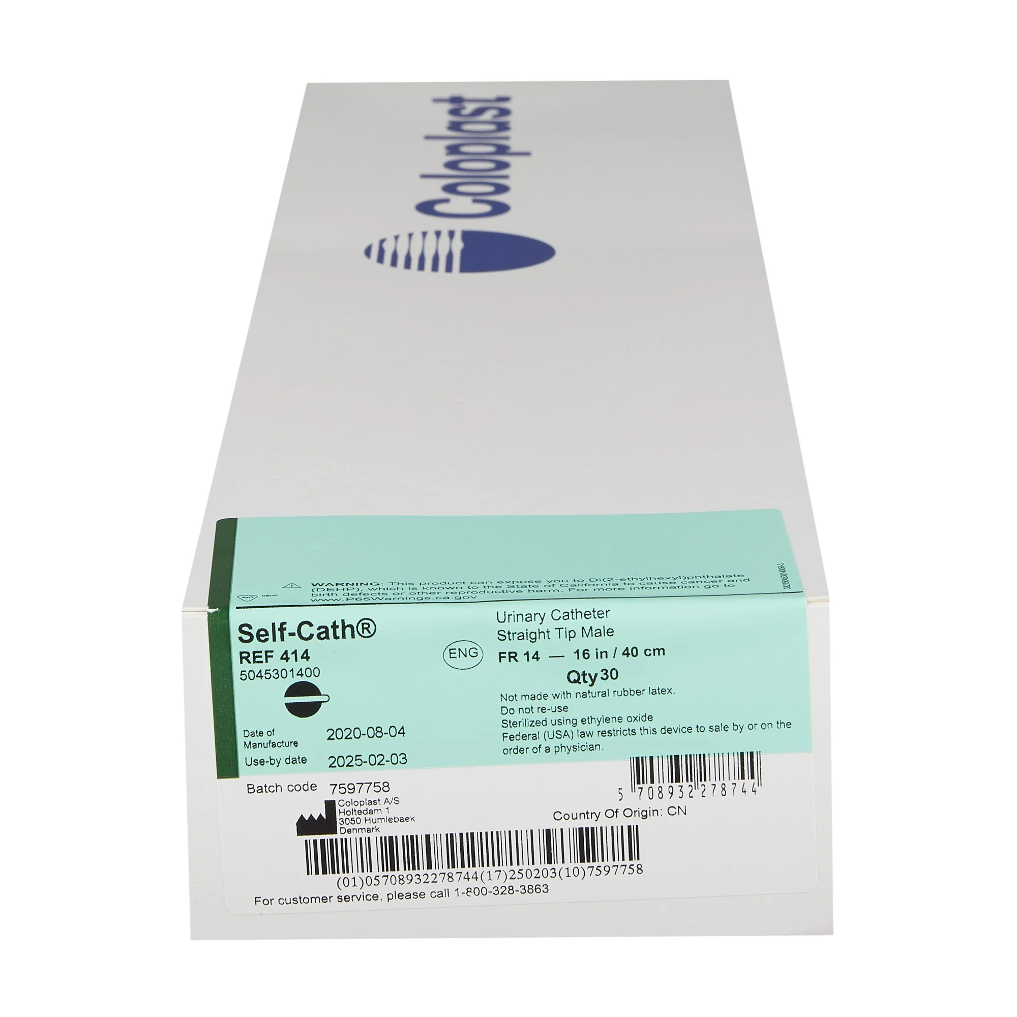 Self-Cath® 14Fr Straight Tip Uncoated PVC Catheter - 414