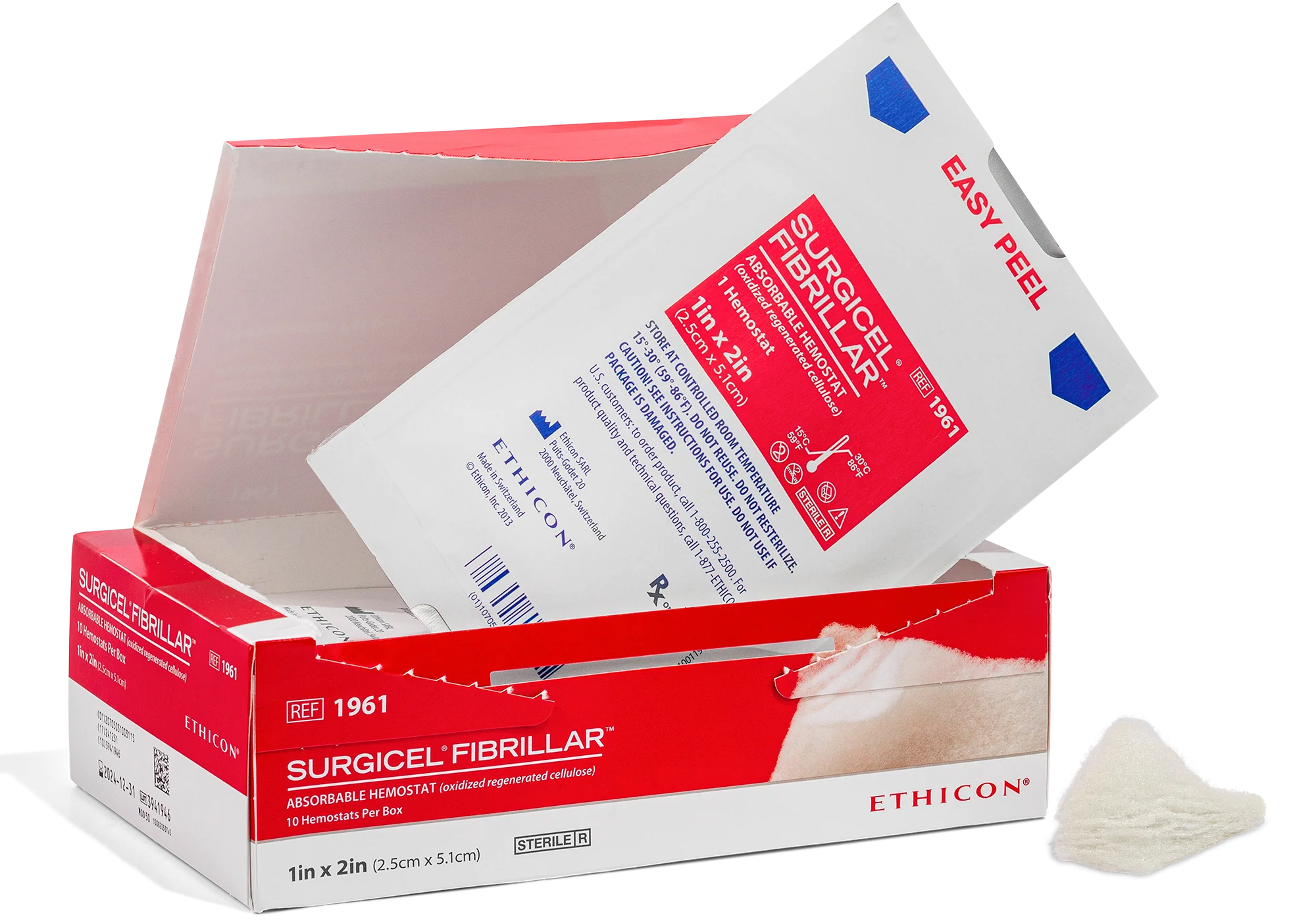Surgicel® Fibrillar™ 1961 1 x 2 Inch Absorbable Hemostat
