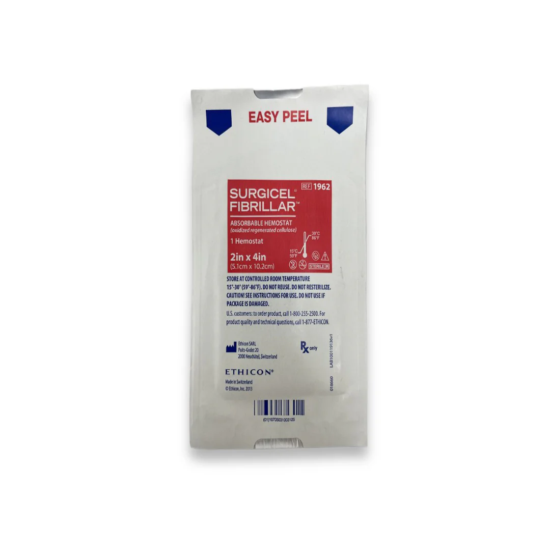 Surgicel® Fibrillar™ 1962 2 x 4 Inch Absorbable Hemostat