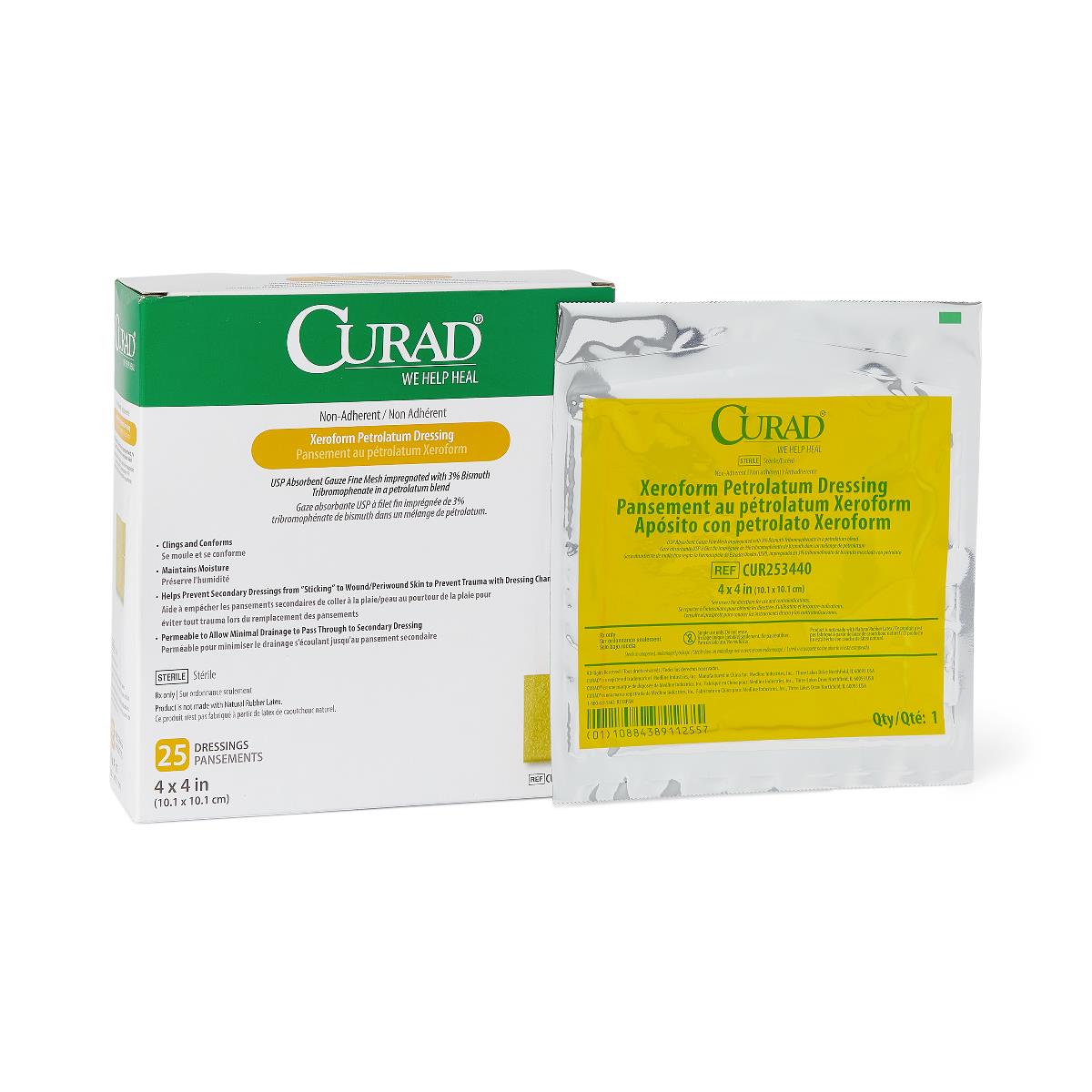Xeroform 4" x 4" Sterile Non-Adherent Petrolatum Gauze Dressing - Image 2